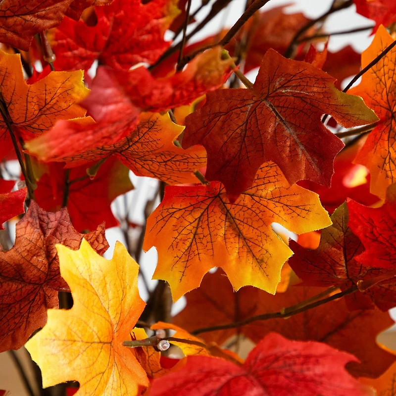 Nearly Natural 4ft Autumn Maple Fall Lighted Indoor Artificial Tree