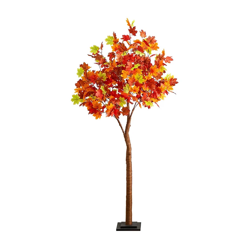 Nearly Natural 6ft Pre-Lit Autumn Maple Lighted Indoor Artificial Tree