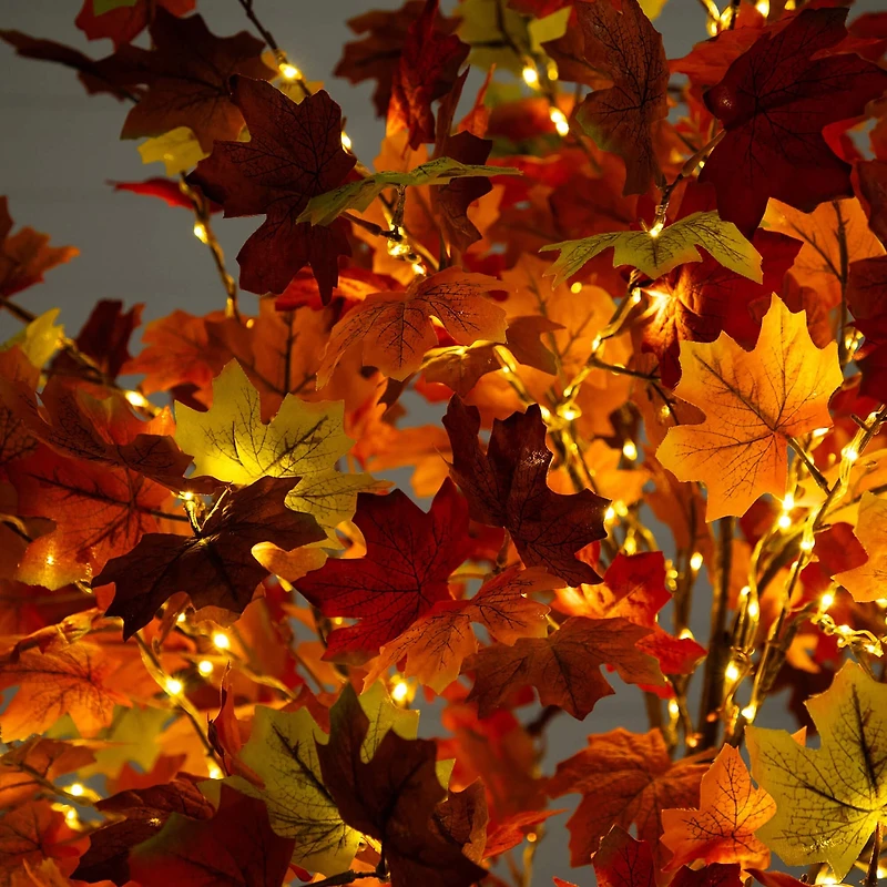 Nearly Natural 6ft Pre-Lit Autumn Maple Lighted Indoor Artificial Tree