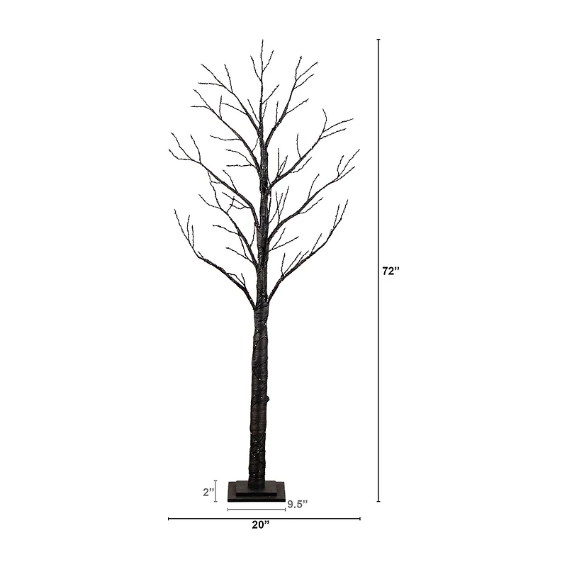 Nearly Natural 6ft Pre-Lit Halloween Twig Lighted Indoor Artificial Tree