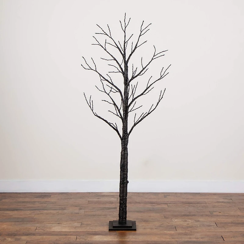 Nearly Natural 6ft Pre-Lit Halloween Twig Lighted Indoor Artificial Tree
