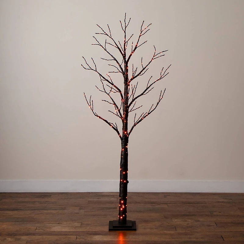 Nearly Natural 6ft Pre-Lit Halloween Twig Lighted Indoor Artificial Tree