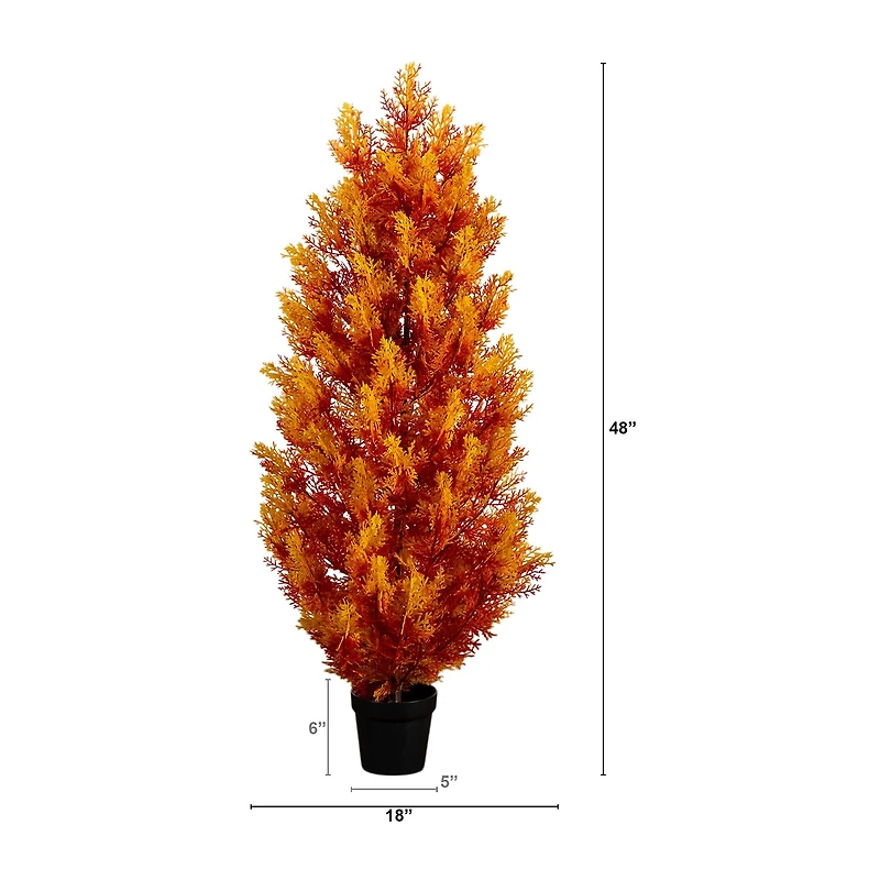 Nearly Natural 4ft Uv Resistant Autumn Cedar Indoor Outdoor Artificial Tree