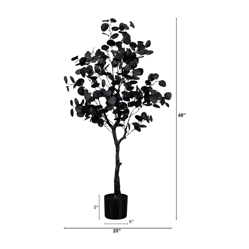 Nearly Natural 4ft Halloween Eucalyptus Indoor Artificial Tree