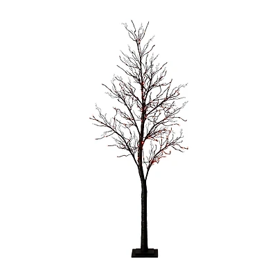 Nearly Natural 7ft Pre-Lit Halloween Twig Lighted Indoor Artificial Tree