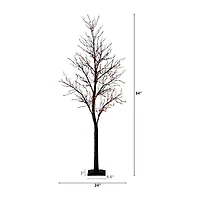 Nearly Natural 7ft Pre-Lit Halloween Twig Lighted Indoor Artificial Tree