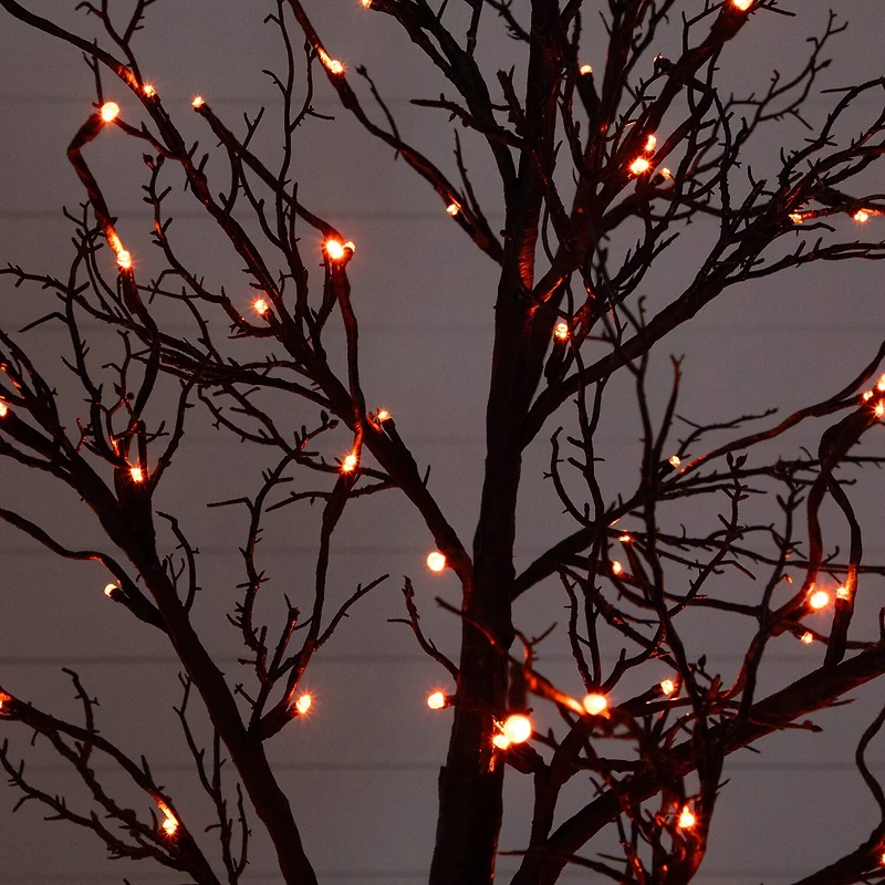 Nearly Natural 7ft Pre-Lit Halloween Twig Lighted Indoor Artificial Tree