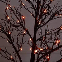 Nearly Natural 7ft Pre-Lit Halloween Twig Lighted Indoor Artificial Tree