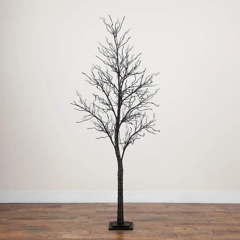Nearly Natural 7ft Pre-Lit Halloween Twig Lighted Indoor Artificial Tree