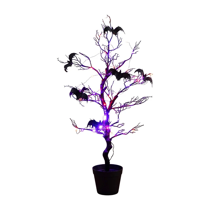 Nearly Natural 3ft Pre-Lit Halloween Twig Lighted Indoor Artificial Tree