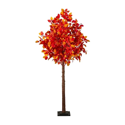 Nearly Natural 6ft Pre-Lit Autumn Lighted Indoor Artificial Tree
