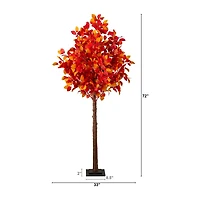 Nearly Natural 6ft Pre-Lit Autumn Lighted Indoor Artificial Tree