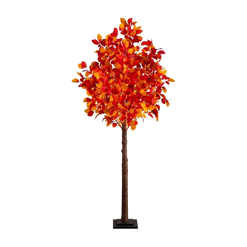 Nearly Natural 6ft Pre-Lit Autumn Lighted Indoor Artificial Tree
