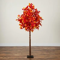 Nearly Natural 6ft Pre-Lit Autumn Lighted Indoor Artificial Tree