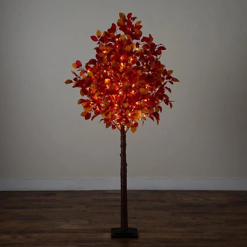 Nearly Natural 6ft Pre-Lit Autumn Lighted Indoor Artificial Tree