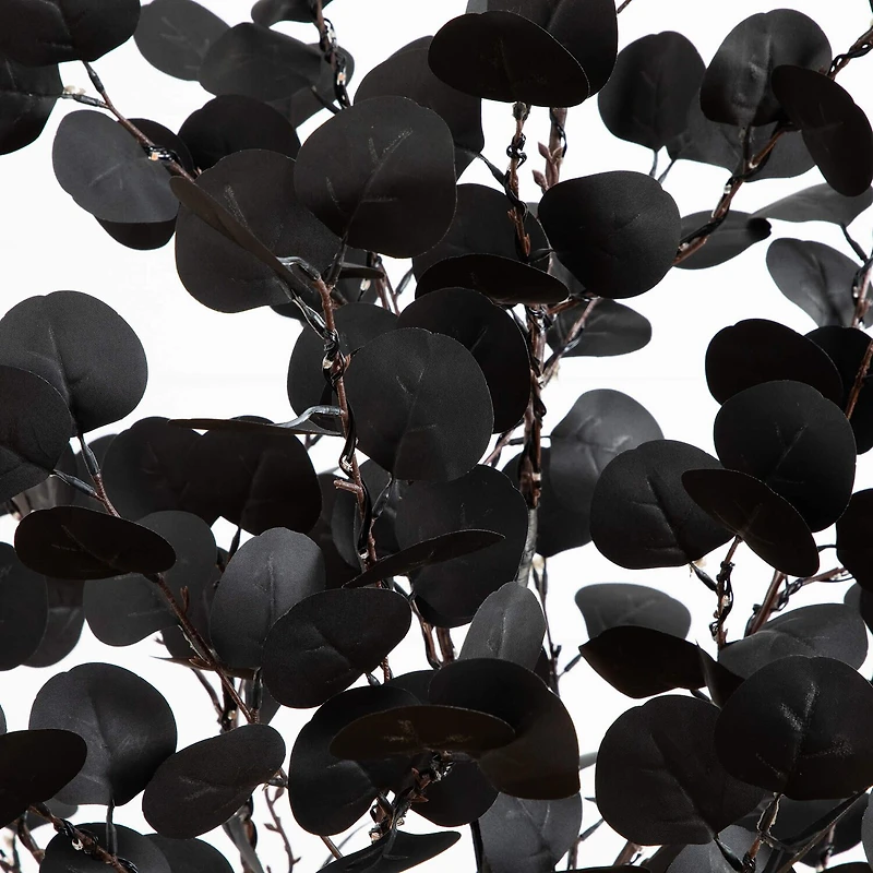 Nearly Natural 5ft Pre-Lit Black Eucalyptus Lighted Indoor Artificial Tree