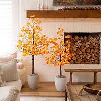 Nearly Natural 5ft Pre-Lit Autumn Maple Lighted Indoor Artificial Tree