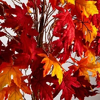 Nearly Natural 7ft Pre-Lit Autumn Weeping Maple Lighted Indoor Artificial Tree