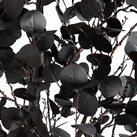 Nearly Natural 8ft Pre-Lit Black Eucalyptus Lighted Indoor Artificial Tree