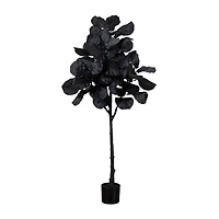 Nearly Natural 5ft Black Fiddle Leaf Indoor Artificial Tree