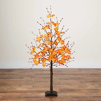 Nearly Natural 4ft Autumn Maple Fall Lighted Indoor Artificial Tree