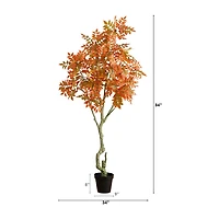 Nearly Natural 7ft Autumn Sumac Fall Indoor Artificial Tree