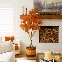 Nearly Natural 7ft Autumn Sumac Fall Indoor Artificial Tree