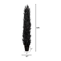 Nearly Natural 6ft Uv Black Cedar In/Out Indoor Outdoor Artificial Tree