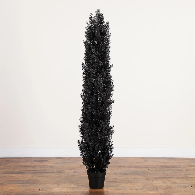 Nearly Natural 6ft Uv Black Cedar In/Out Indoor Outdoor Artificial Tree
