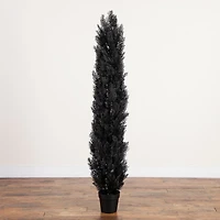 Nearly Natural 6ft Uv Black Cedar In/Out Indoor Outdoor Artificial Tree