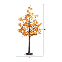 Nearly Natural 4ft Autumn Maple Fall Lighted Indoor Artificial Tree