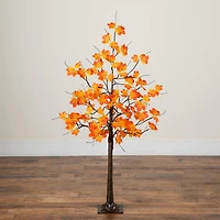 Nearly Natural 4ft Autumn Maple Fall Lighted Indoor Artificial Tree