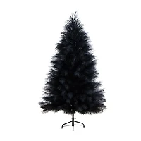 Nearly Natural 6ft Black Pampas Grass Indoor Artificial Tree