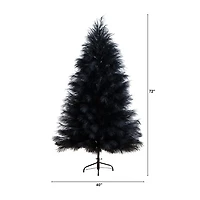 Nearly Natural 6ft Black Pampas Grass Indoor Artificial Tree