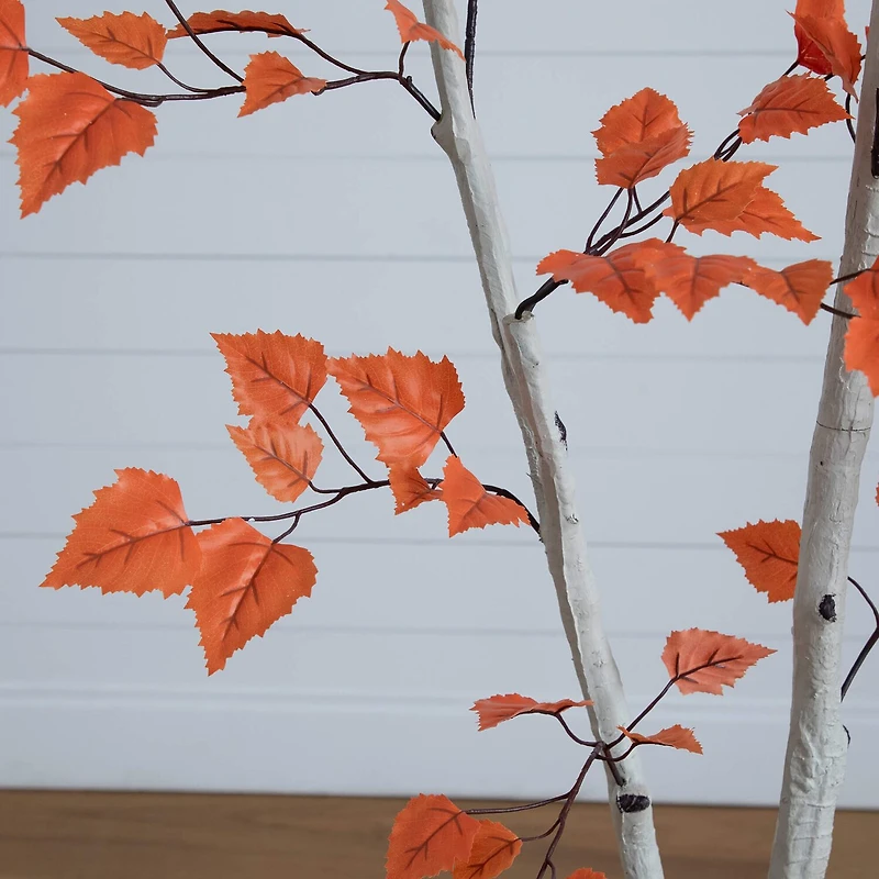 Nearly Natural 7ft Autumn Birch Fall Indoor Artificial Tree