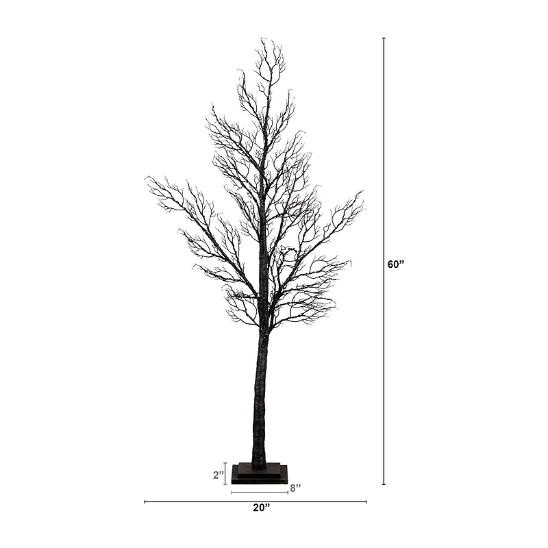 Nearly Natural 5ft Pre-Lit Halloween Twig Lighted Indoor Artificial Tree