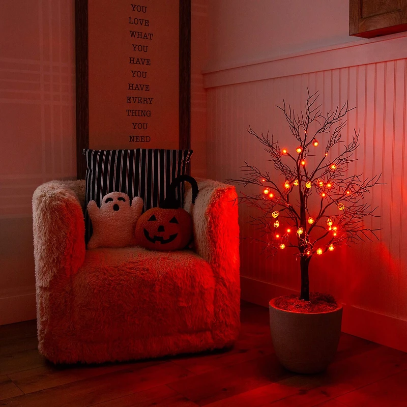 Nearly Natural 3ft Pre-Lit Halloween Black Twig Lighted Indoor Artificial Tree