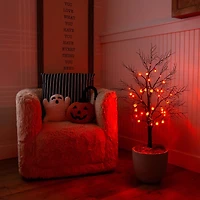 Nearly Natural 3ft Pre-Lit Halloween Black Twig Lighted Indoor Artificial Tree