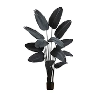 Nearly Natural 6ft Halloween Black Travelers Palm Indoor Artificial Tree
