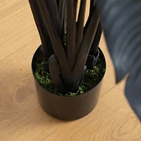 Nearly Natural 6ft Halloween Black Travelers Palm Indoor Artificial Tree
