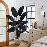 Nearly Natural 6ft Halloween Black Travelers Palm Indoor Artificial Tree