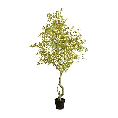 Nearly Natural 7ft Autumn Nandina Indoor Artificial Tree