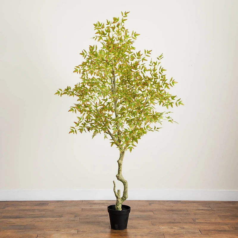 Nearly Natural 7ft Autumn Nandina Indoor Artificial Tree