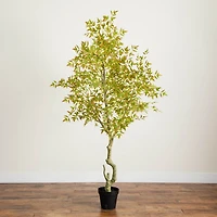 Nearly Natural 7ft Autumn Nandina Indoor Artificial Tree