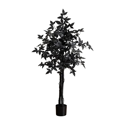 Nearly Natural 4ft Black Maple Indoor Artificial Tree