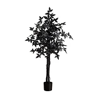 Nearly Natural 4ft Black Maple Indoor Artificial Tree