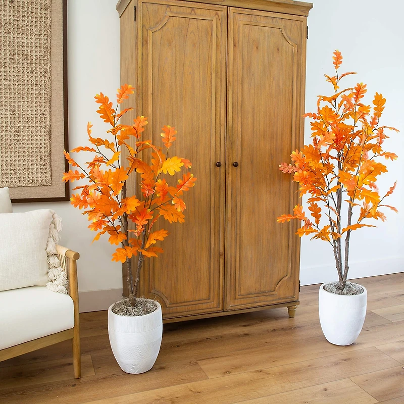 Nearly Natural 5ft Autumn Oak Indoor Artificial Tree