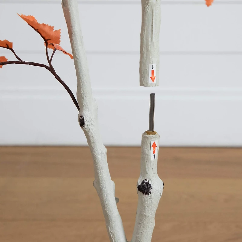 Nearly Natural 4ft Autumn Paper Birch Indoor Artificial Tree