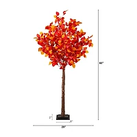 Nearly Natural 5ft Pre-Lit Autumn Lighted Indoor Artificial Tree