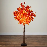 Nearly Natural 5ft Pre-Lit Autumn Lighted Indoor Artificial Tree